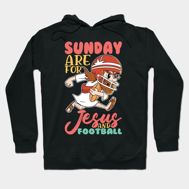 Sunday Are for Jesus and Football- American Football Hoodie by Leonitrias Welt